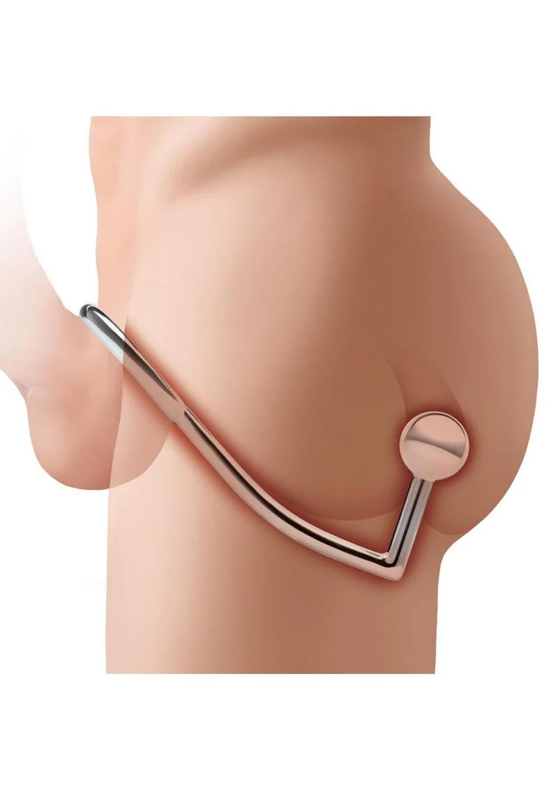 Blue Line Anal Hook and Cock Ring 45mm - Stainless - Image 3
