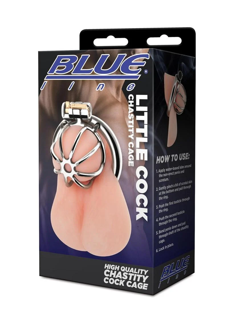 Blue Line Little Cock Chastity Cage - Stainless - Image 2