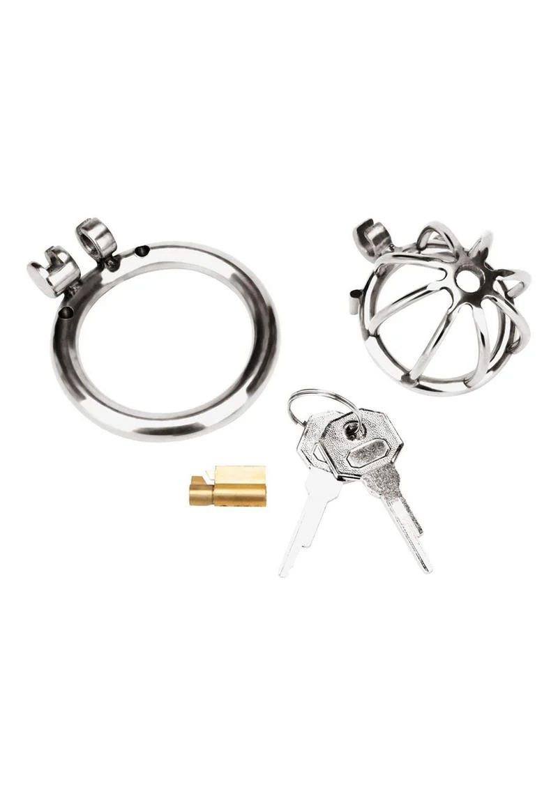 Blue Line Little Cock Chastity Cage - Stainless - Image 4