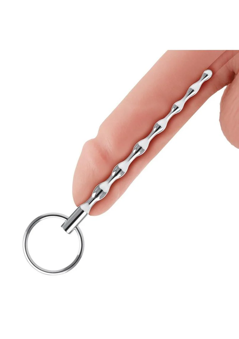 Blue Line Ribbed Urethral Sound 4.25in - Stainless - Image 4
