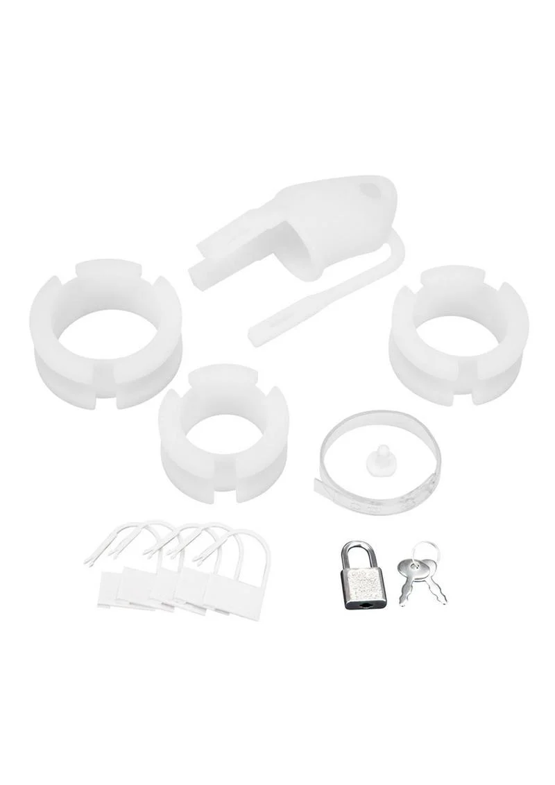 Blue Line Silicone Cock Cage with Ball Divider - Image 5