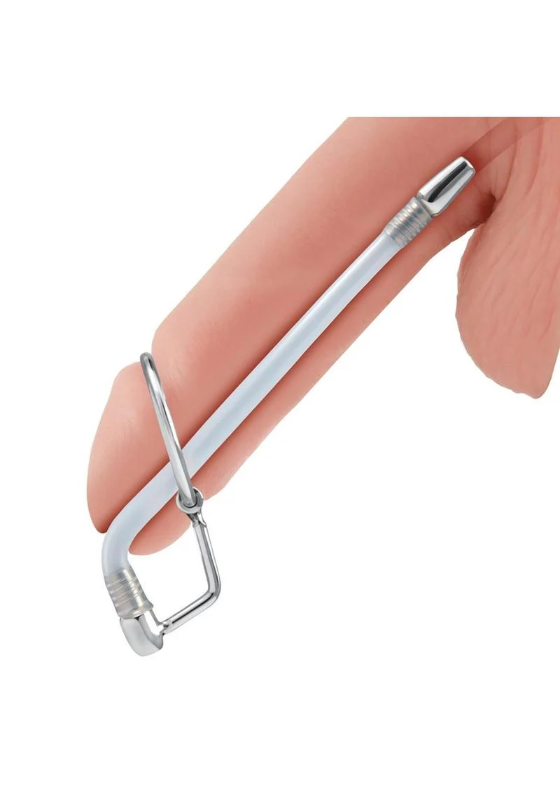 Blue Line Stainless Steel Cock Ring Catheter Urethral Plug - Image 4