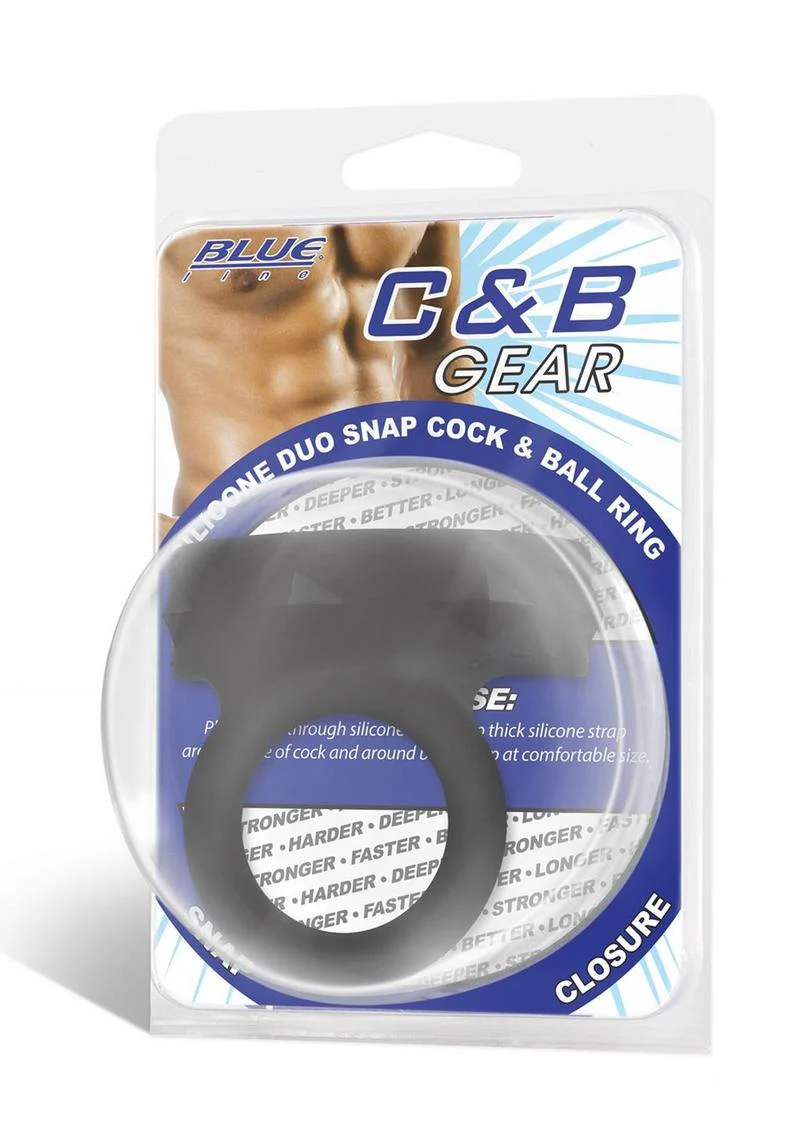 Blueline Silicone Duo Snap Cock and Ball Ring - Image 2