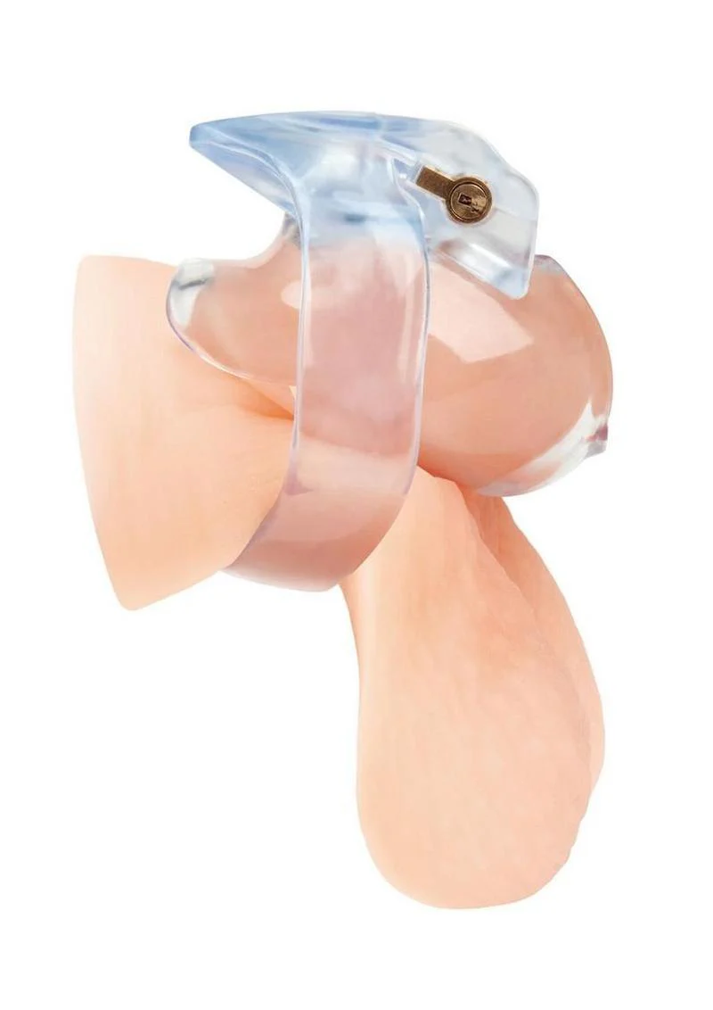 Blueline Small Dick Acrylic Mini Chastity Cage - Image 3