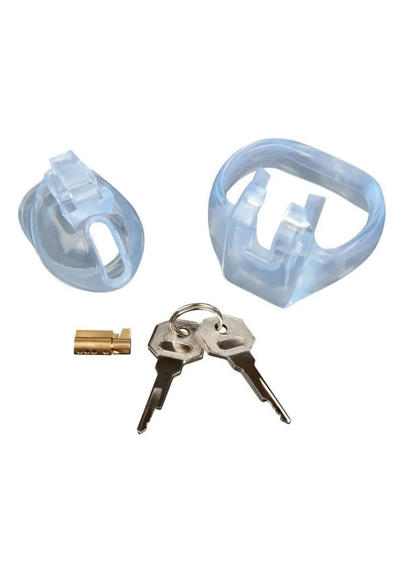 Blueline Small Dick Acrylic Mini Chastity Cage - Image 4