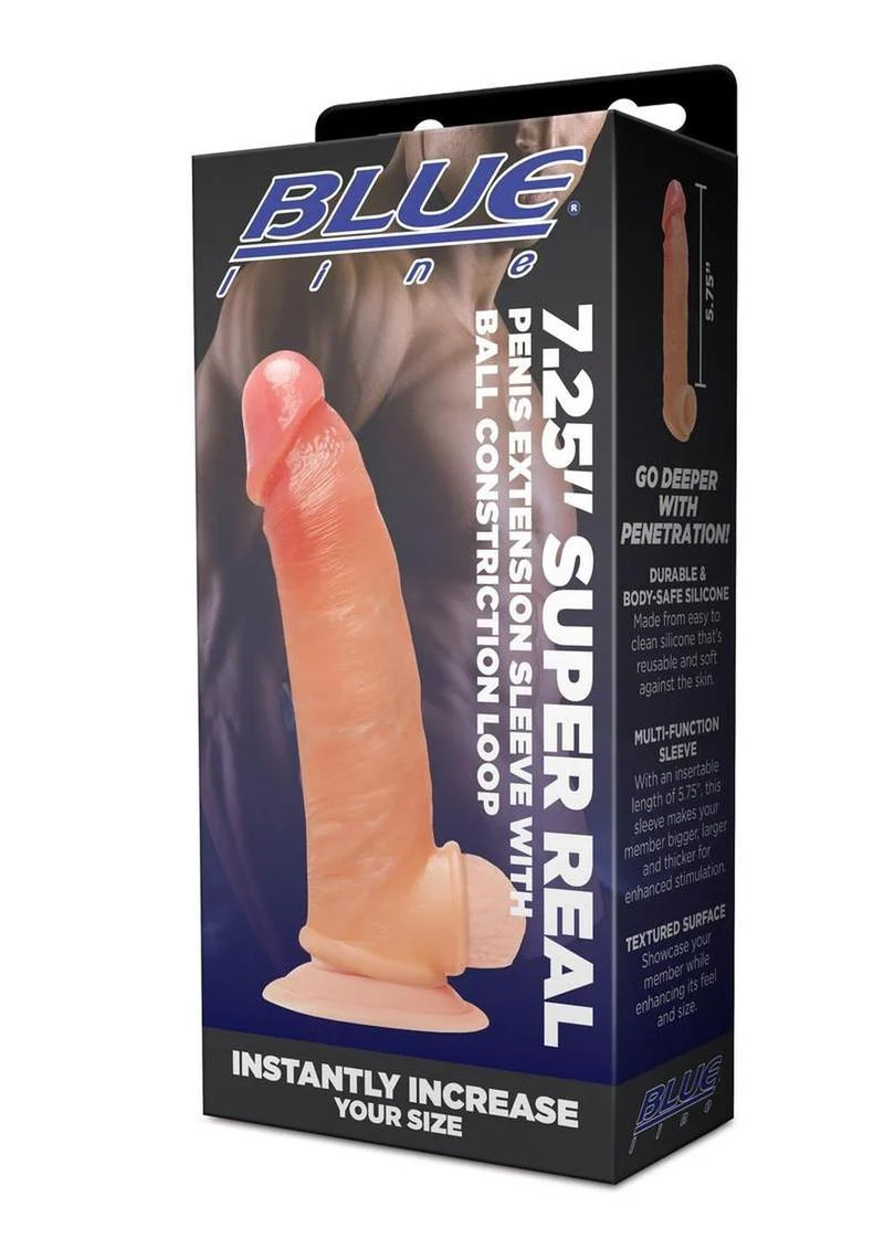 Blueline Super Real Penis Silicone Extension Sleeve with Ball Constriction Loop - Image 14