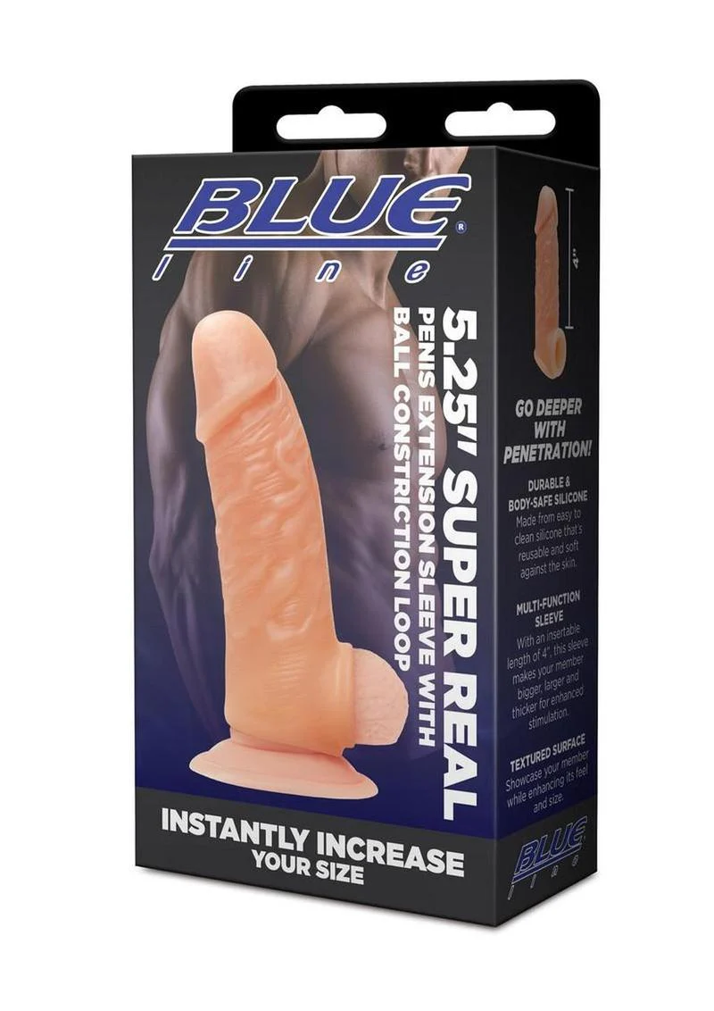 Blueline Super Real Penis Silicone Extension Sleeve with Ball Constriction Loop - Image 9