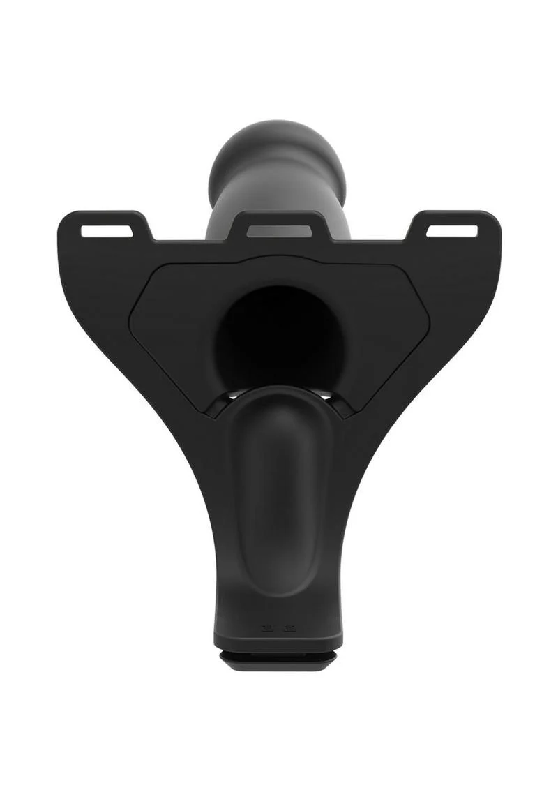 Body Extensions Be Naughty Silicone Strap-On Rechargeable Vibrating Harness with 2 Hollow Dildos and Remote - Image 3