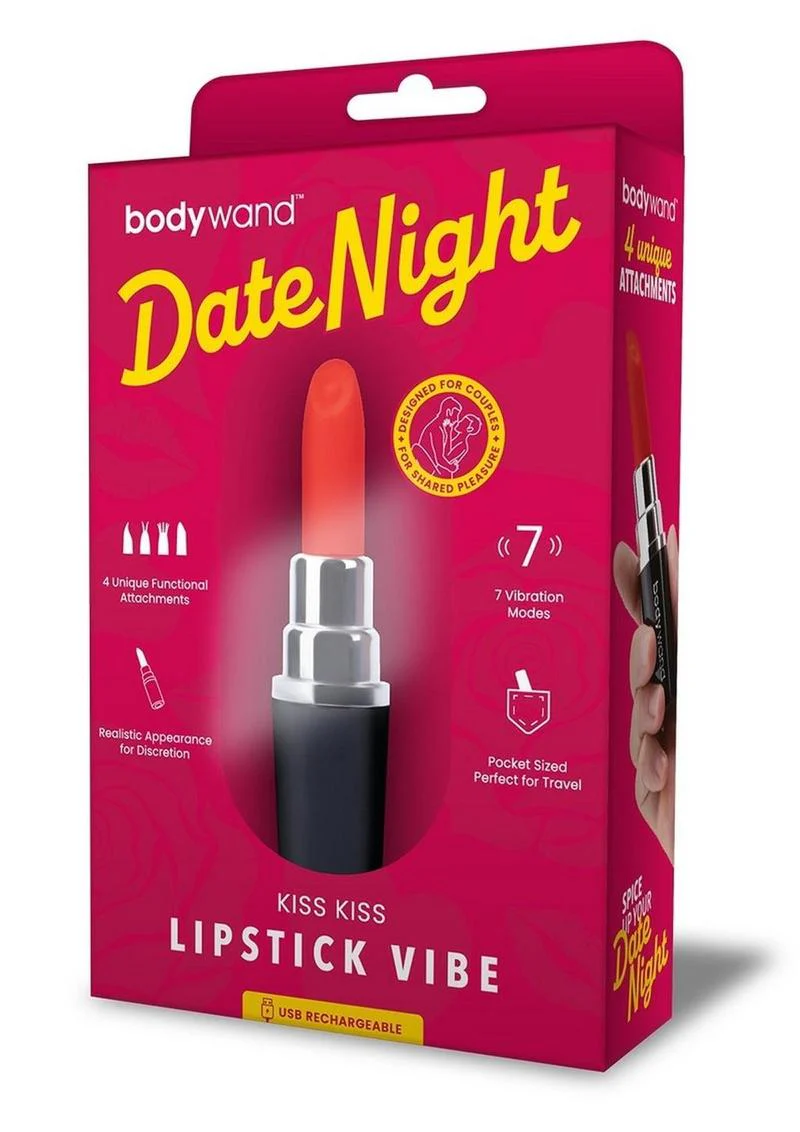 Bodywand Date Night Kiss Kiss Rechargeable Silicone Lipstick Vibrator - Image 2