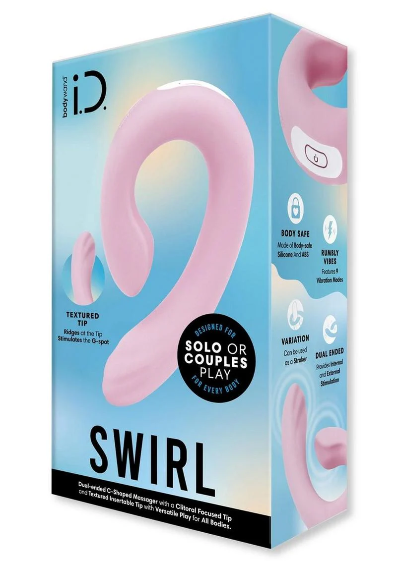 Bodywand Id Swirl Rechargeable Silicone Vibrator with Clitoral Stimulator - Image 2