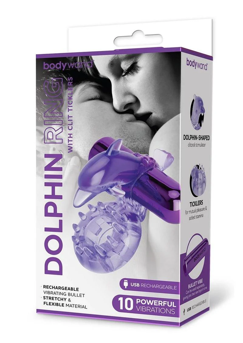 Bodywand Rechargeable Silicone Dancing Dolphin Ring - Image 3