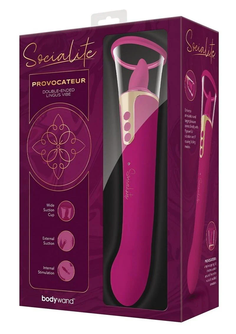 Bodywand Socialite Provacateur Rechargeable Silicone Double End Lingus Vibrator - Image 2