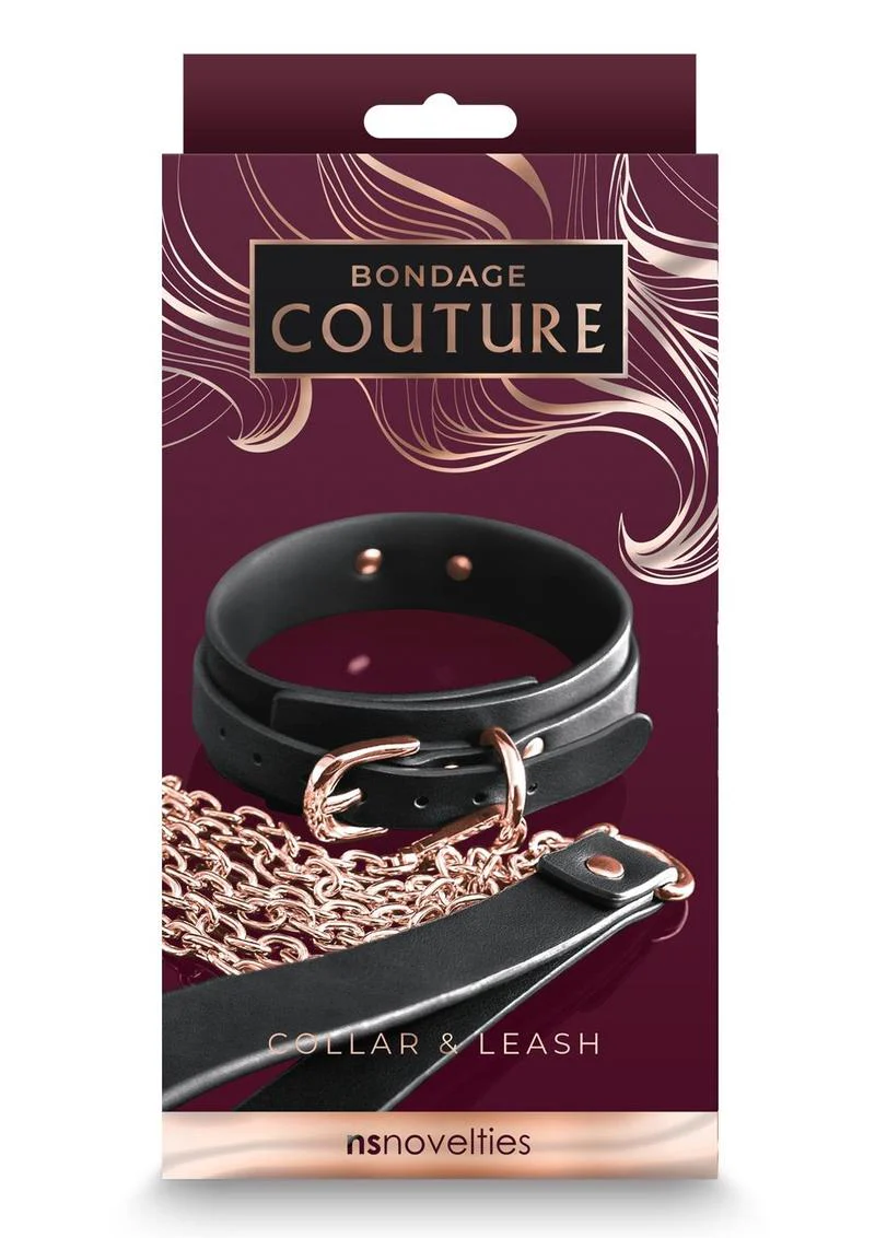 Bondage Couture Pu Leather Collar and Leash - Image 2