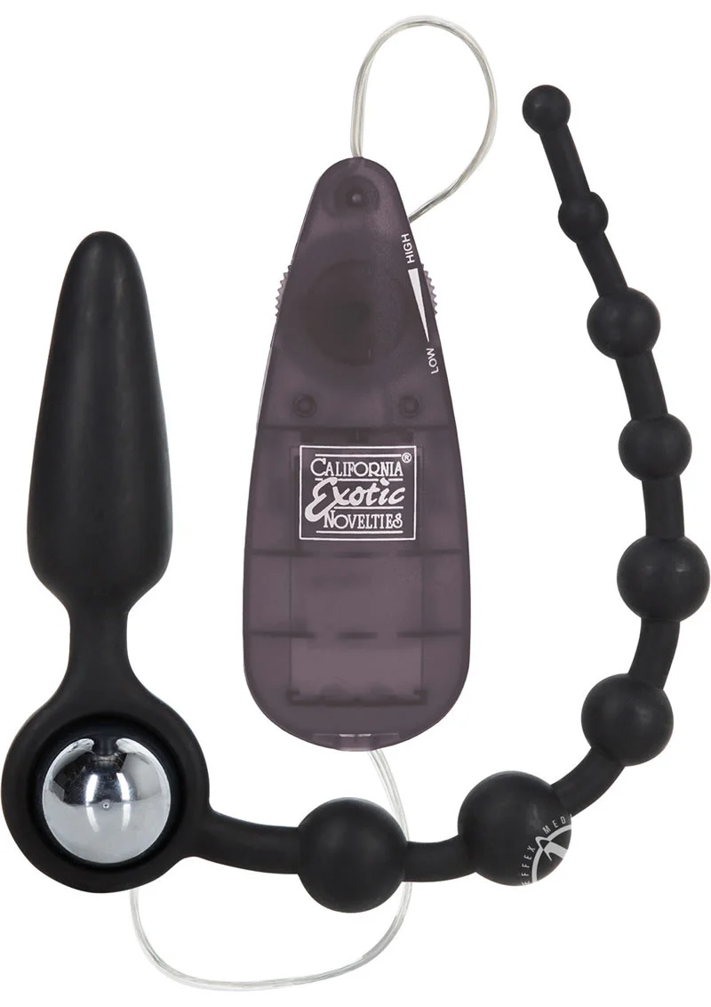Booty Call Booty Double Dare Silicone Vibrating Butt Plug with Anal Beads - Image 2