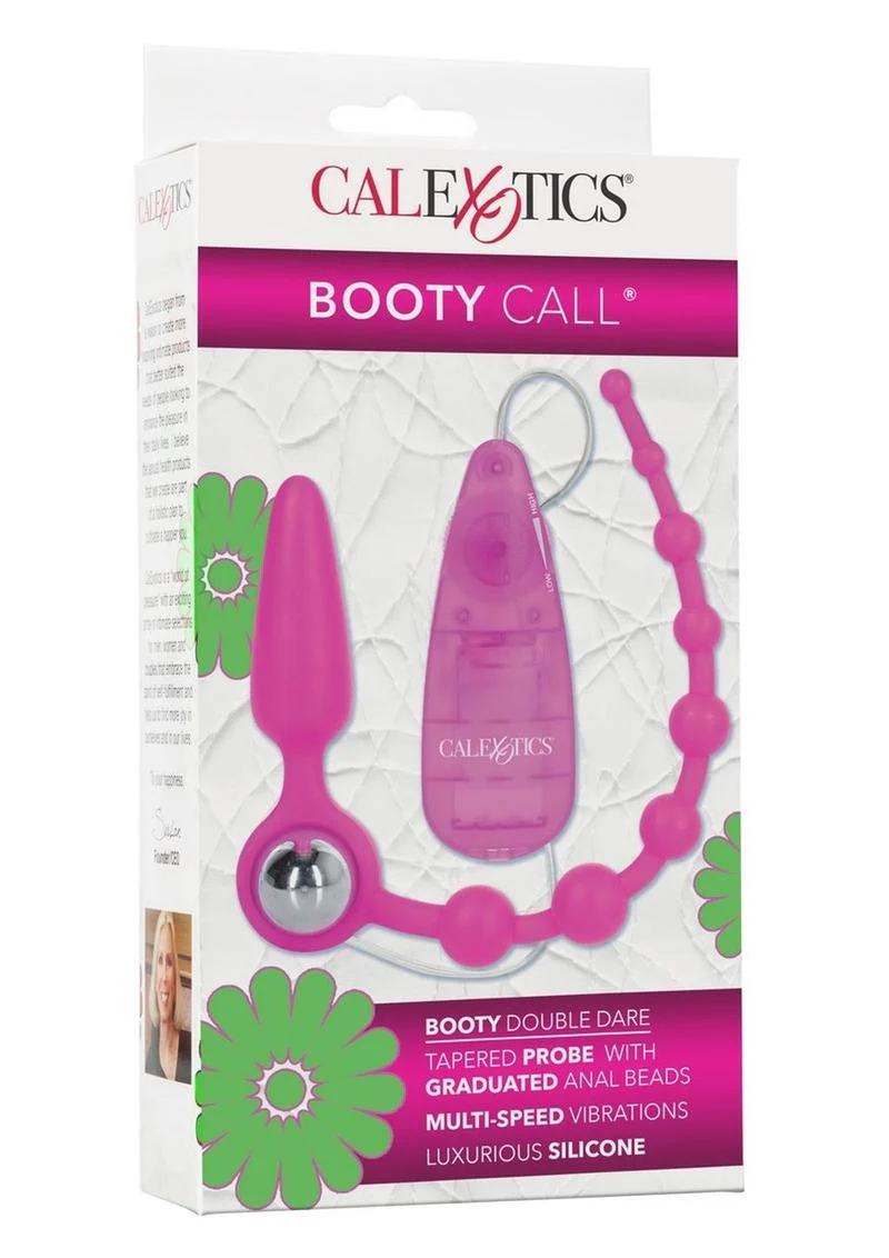 Booty Call Booty Double Dare Silicone Vibrating Butt Plug with Anal Beads - Image 3