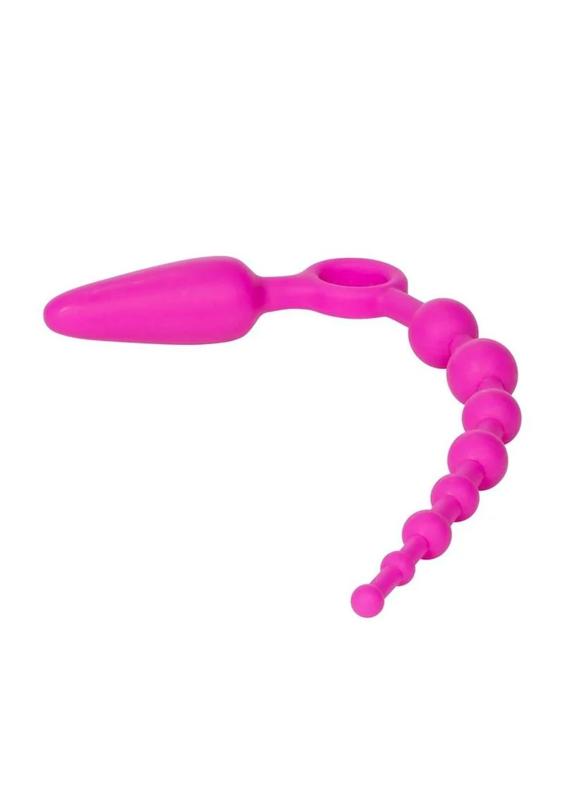 Booty Call Booty Double Dare Silicone Vibrating Butt Plug with Anal Beads - Image 4