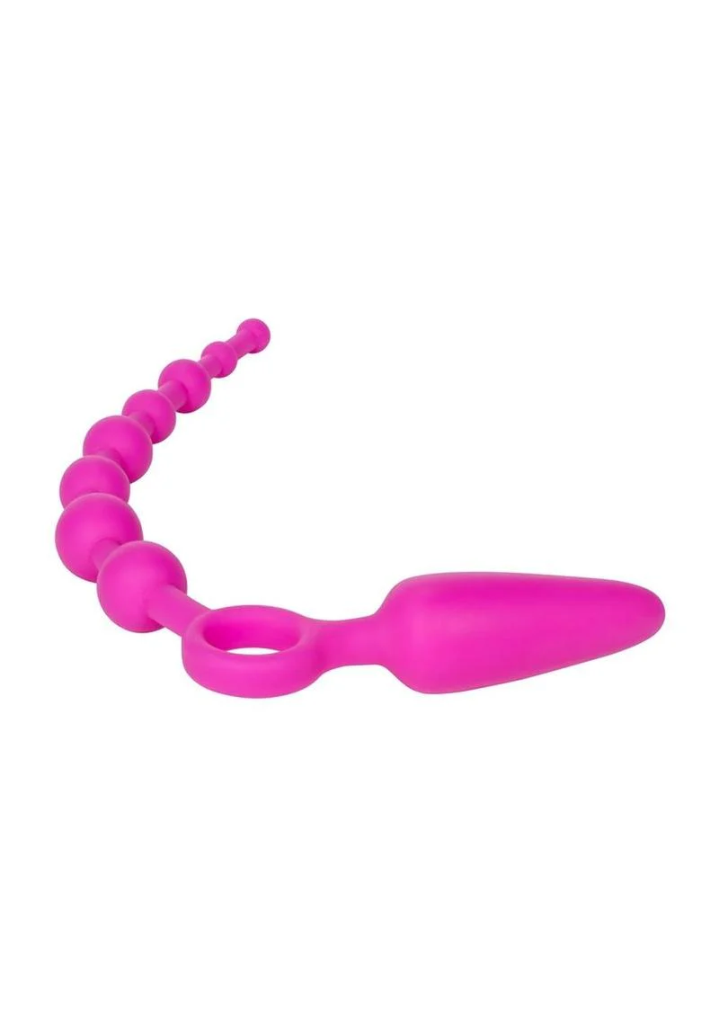 Booty Call Booty Double Dare Silicone Vibrating Butt Plug with Anal Beads - Image 5