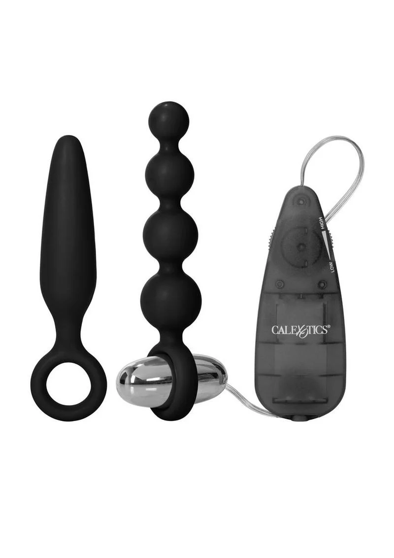 Booty Call Booty Vibro Kit Silicone Vibrating Butt Plug and Anal Beads - Image 2