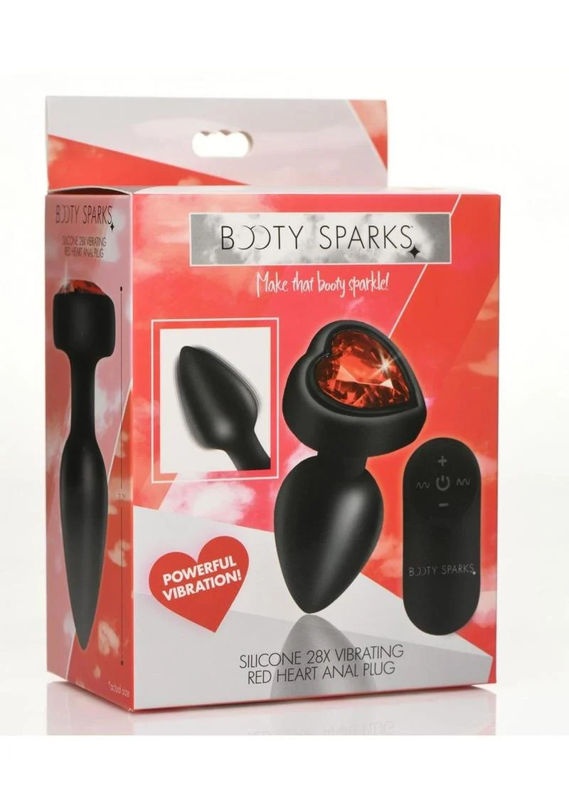 Booty Sparks 28x Rechargeable Silicone Vibrating Heart Anal Plug with Remote Control - Image 2