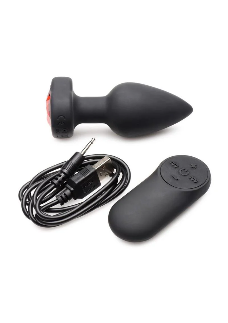 Booty Sparks 28x Rechargeable Silicone Vibrating Heart Anal Plug with Remote Control - Image 4