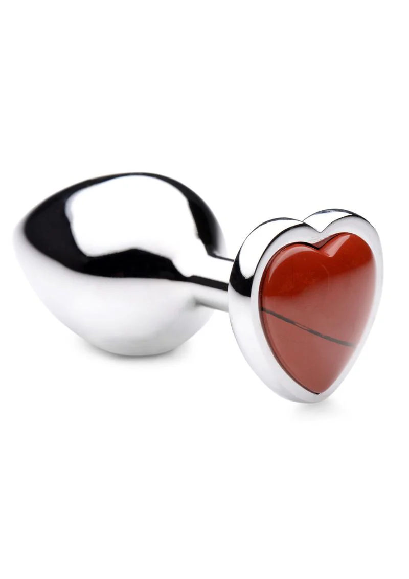 Booty Sparks Gemstones Red Jasper Heart Anal Plug - Image 2