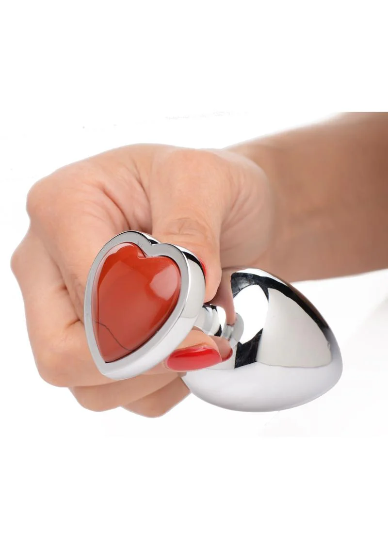 Booty Sparks Gemstones Red Jasper Heart Anal Plug - Image 4