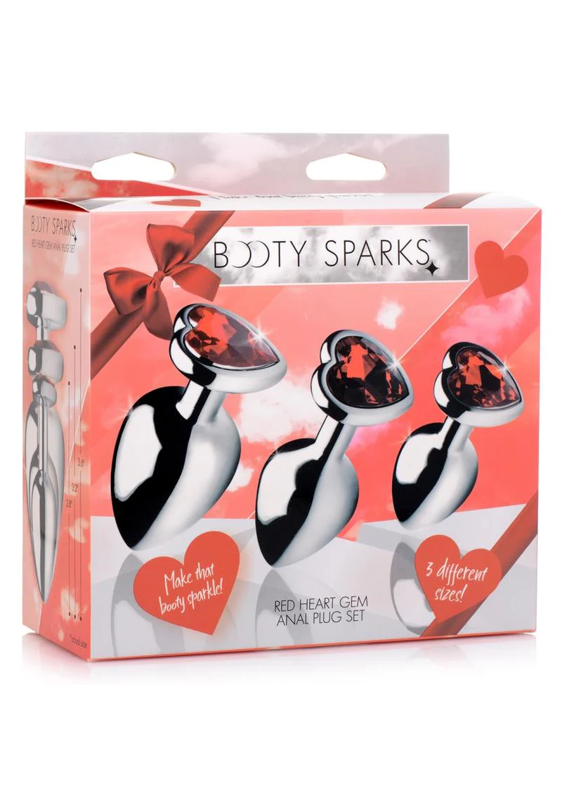 Booty Sparks Gemstones Red Jasper Hearts Anal Plug - Image 2