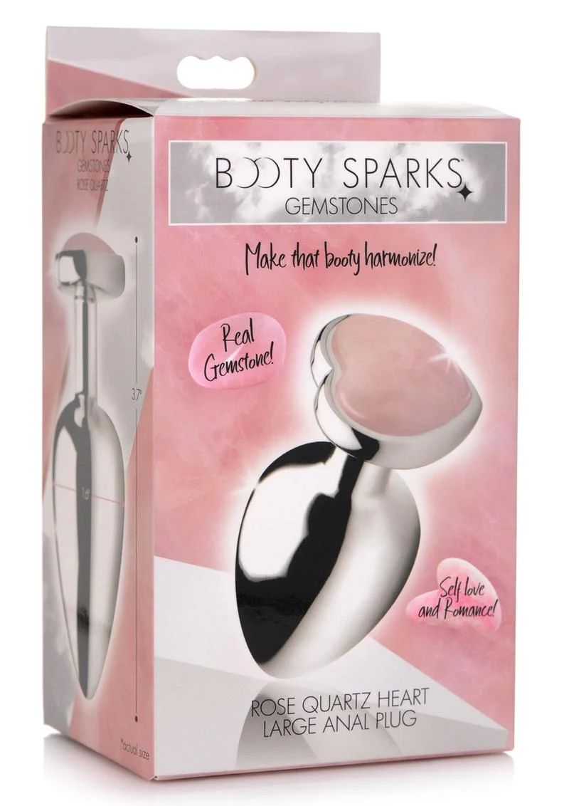 Booty Sparks Gemstones Rose Quartz Heart Anal Plug - Image 3
