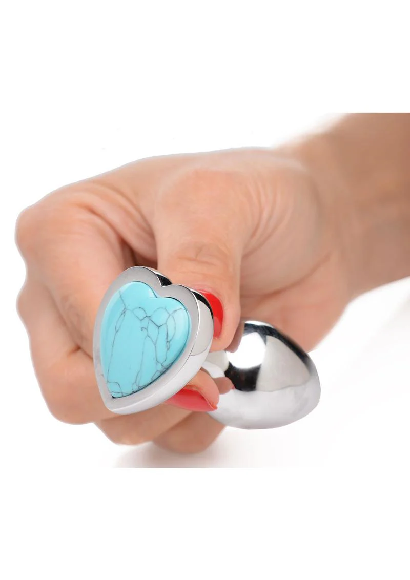 Booty Sparks Gemstones Turquoise Heart Anal Plug - Image 3