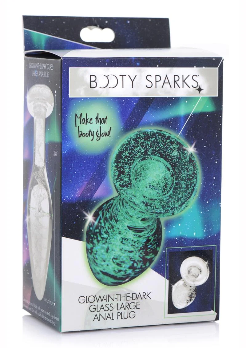 Booty Sparks Glow In The Dark Glass Anal Plug - Image 4