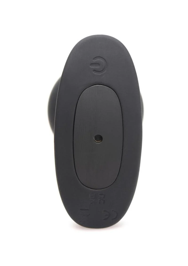 Booty Sparks Laser Heart Rechargeable Silicone Anal Plug with Remote Control - Large - Black with Red Lights - Image 3
