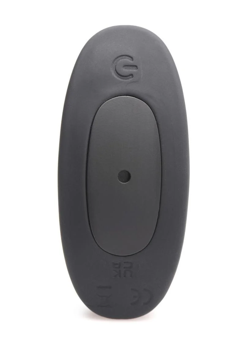 Booty Sparks Laser Heart Rechargeable Silicone Anal Plug with Remote Control - Medium - Black with Red Lights - Image 4