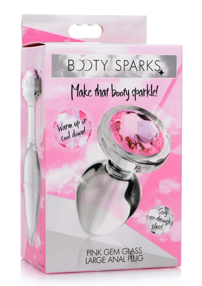 Booty Sparks Pink Gem Glass Anal Plug - Image 4