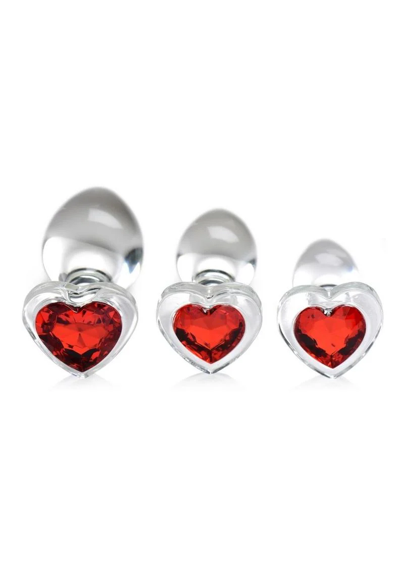 Booty Sparks Red Heart Gem Glass Plug - Image 4
