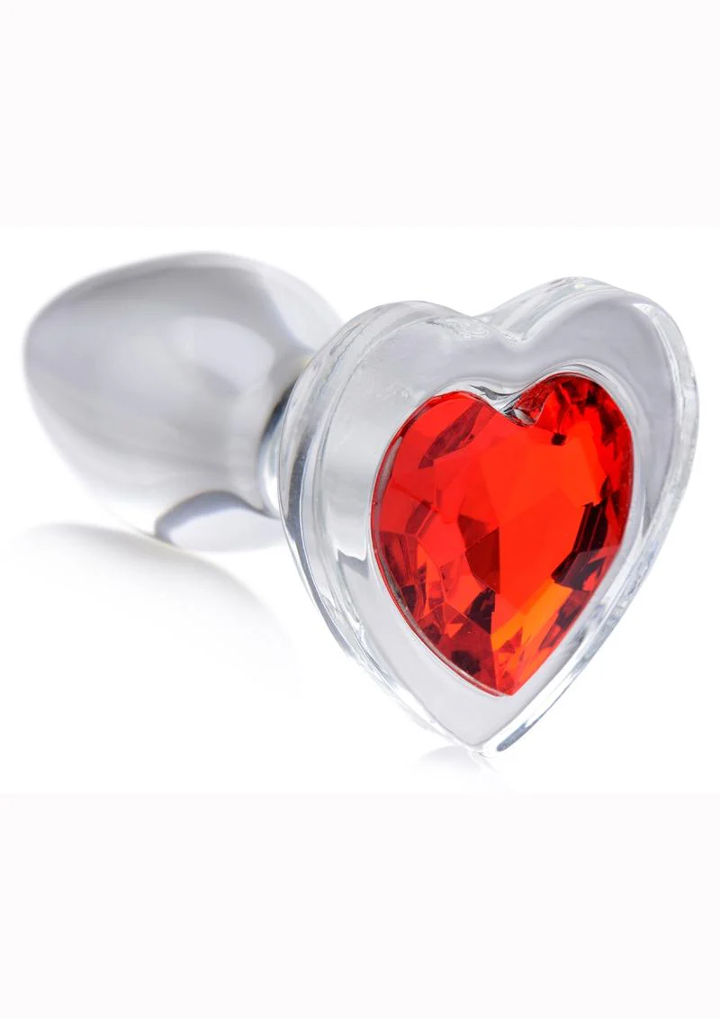 Booty Sparks Red Heart Glass Anal Plug - Image 2