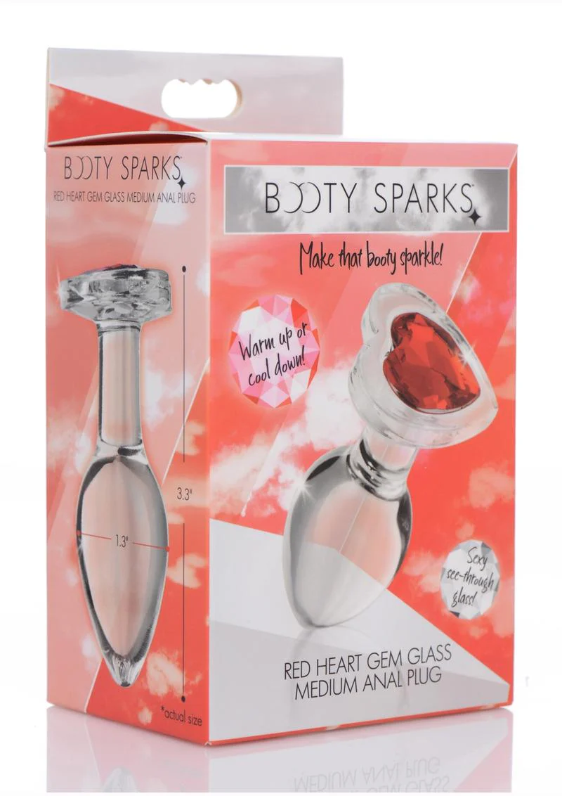 Booty Sparks Red Heart Glass Anal Plug - Image 3