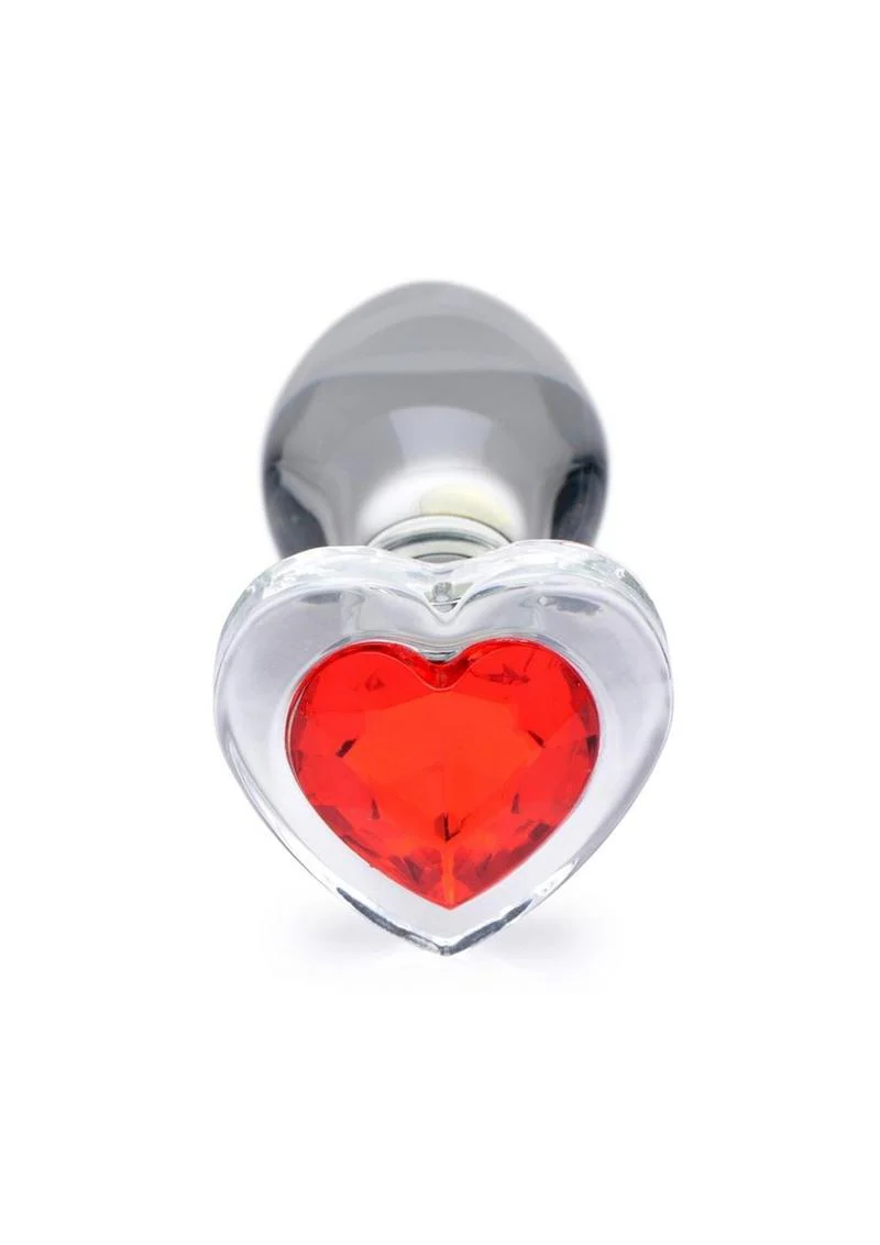 Booty Sparks Red Heart Glass Anal Plug - Image 4