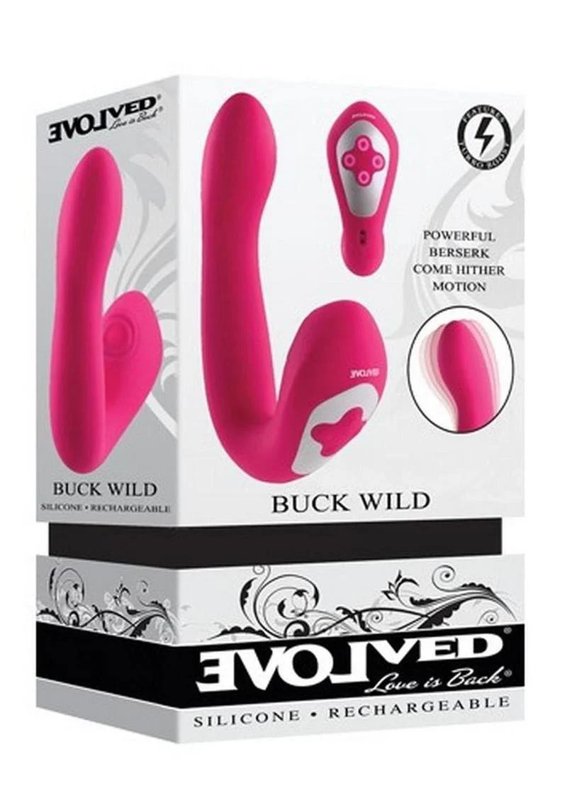 Buck Wild Rechargeable Silicone Dual Massager with Clitoral Stimulation - Image 2