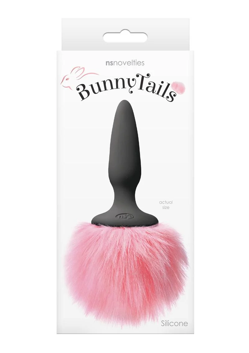 Bunny Tails Mini Silicone Butt Plug - Pink Fur - Image 2