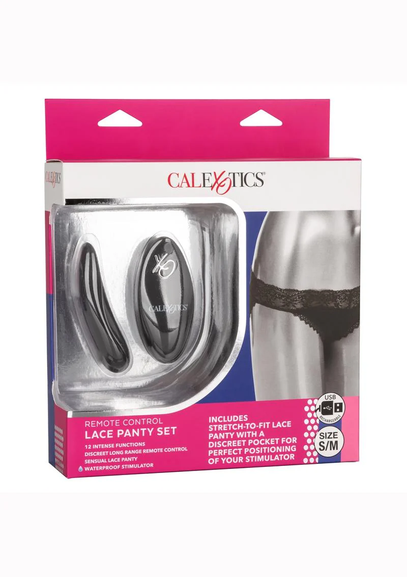 Calexotics Silicone Rechargeable Lace Panty Vibe with Remote Control (3 Pieces) - S/M - Image 2
