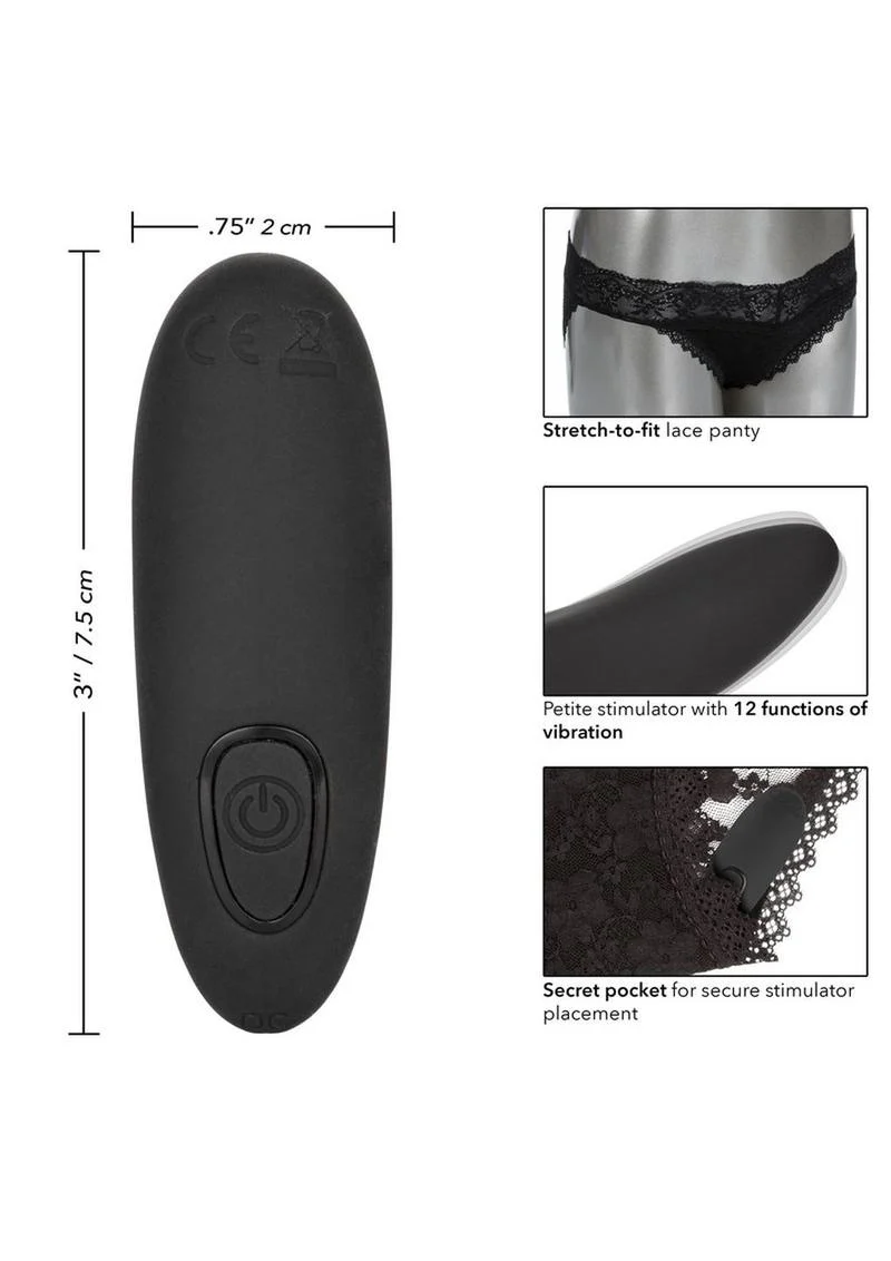 Calexotics Silicone Rechargeable Lace Panty Vibe with Remote Control (3 Pieces) - S/M - Image 4
