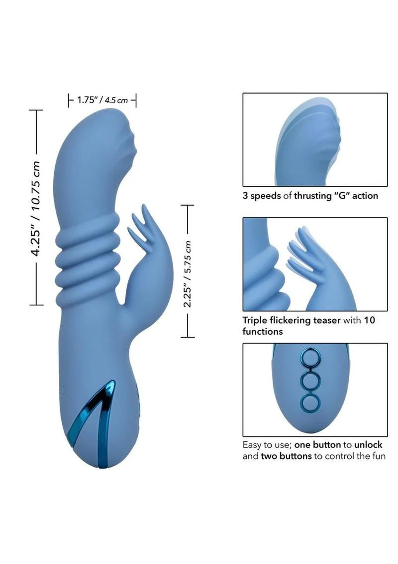 California Dreaming Santa Cruz Coaster Silicone Rechargeable Rabbit Vibrator - Image 4
