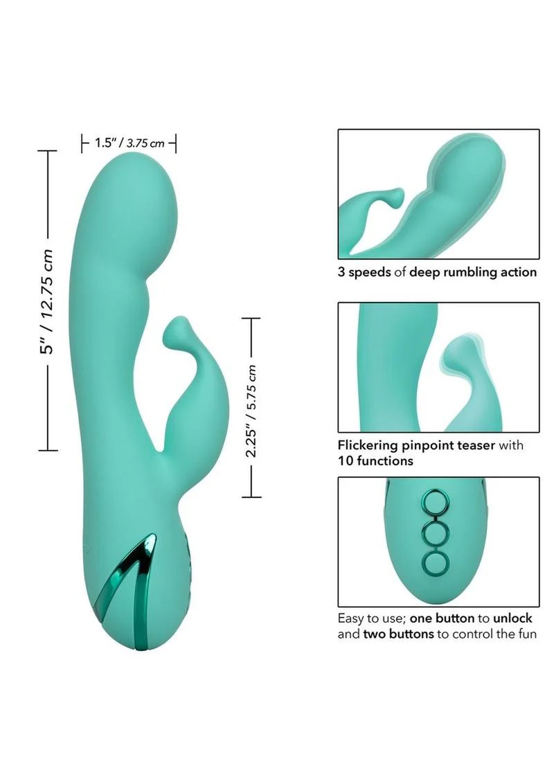 California Dreaming Tahoe Temptation Silicone Rechargeable Rabbit Vibrator - Image 4