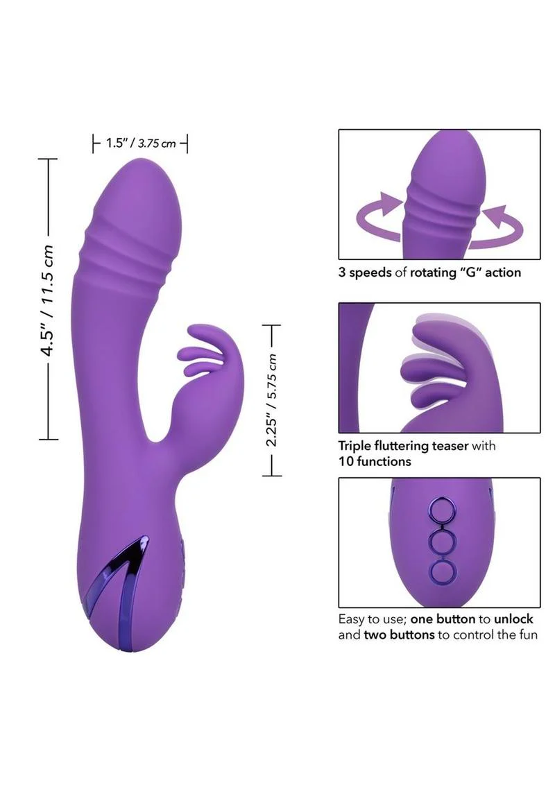 California Dreaming West Coast Wave Rider Silicone Rechargeable Rabbit Vibrator - Image 4