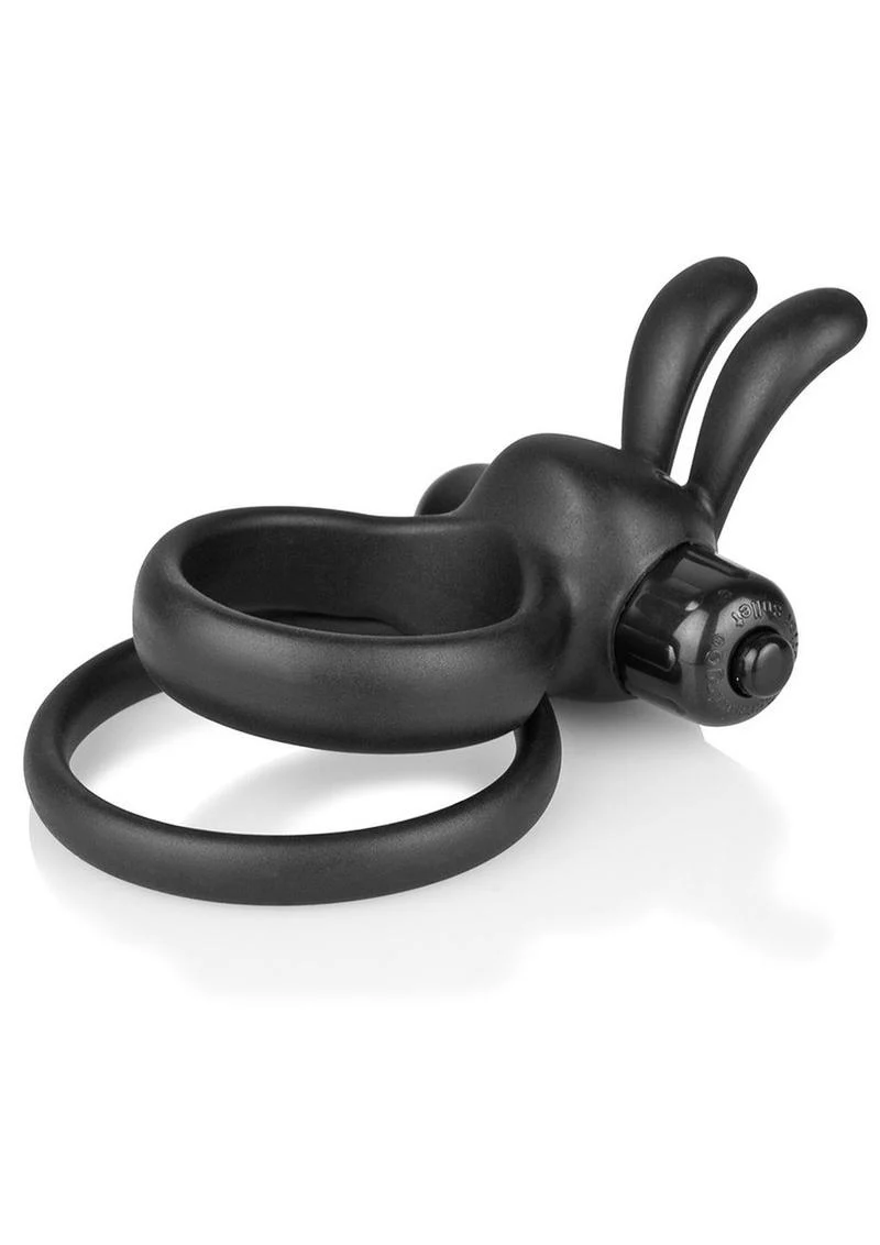 Charged Ohare XL Silicone USB Rechargeable Wearable Rabbit Vibrating Cock Ring - Black (Individual - Image 3