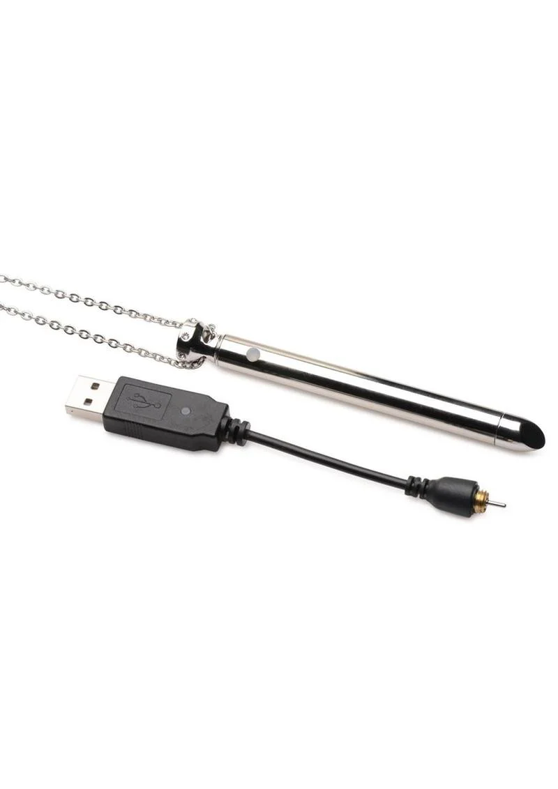 Charmed Rechargeable Stainless Steel 7x Vibrating Necklace - Image 12