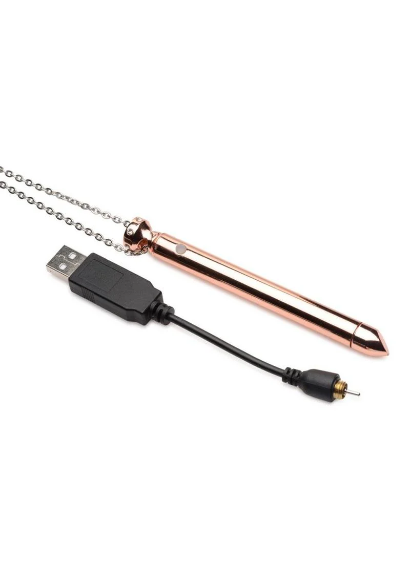 Charmed Rechargeable Stainless Steel 7x Vibrating Necklace - Image 9