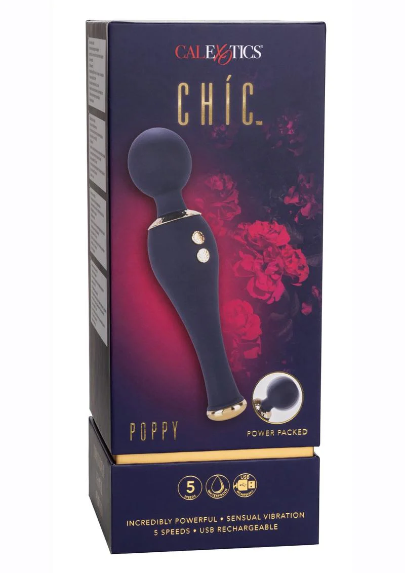 Chic Poppy Rechargeable Silicone Wand Massager - Image 2