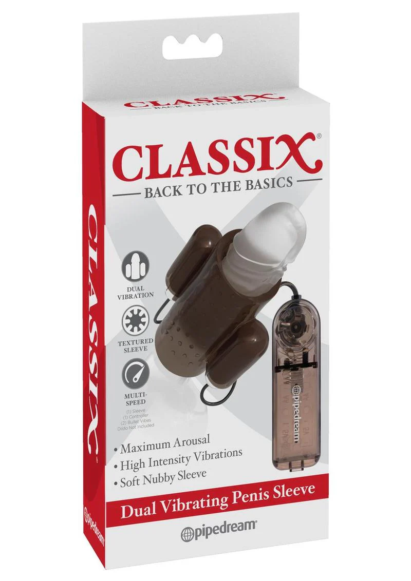 Classix Dual Vibrating Textured Penis Sleeve with Remote Control - Image 2