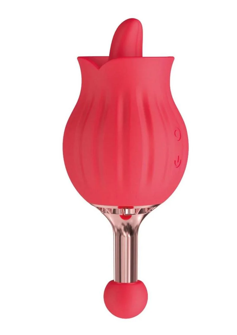 Clit-Tastic Rose Bud Dual Massager Rechargeable Silicone with Clitoral Stimulator - Image 5
